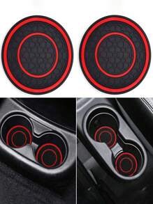 2 件装防滑防尘垫通用硅胶汽车杯架杯垫，适合大多数车辆 - 彩色 - 查看 12