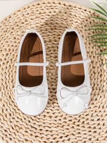 Kids Cute Bow Princess Flat Shoes - White - View 5
