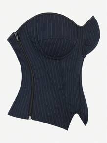 Overbust Corset Top Bustier Striped With Cups, Strapless Women Tight Shapewear Bodysuits For Slim Figure, Suitable For Costume Ball, Party, Formal Occasion
