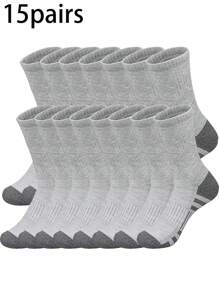 1 Par / 5 Pares / 10 Pares / 15 Pares / 20 Pares Meias Masculinas de Cano Médio, Meias Unissex Antimicrobiana, Absorventes de Umidade e Respiráveis, Adequadas para Corrida, Exercícios, Jogos de Bola, Ciclismo e Uso Diário