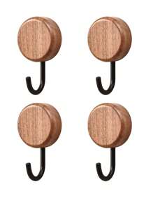 1 pieza/2 piezas/4 piezas Ganchos de pared de madera elegantes y adhesivos - Perchero decorativo de pared de gran resistencia para sombreros y abrigos, adecuado para toallas, llaves y accesorios - Soporte de almacenamiento de gancho único de moda, ideal para decoración del hogar, perchero de sombreros, toallero - Multicolor - Ver 6