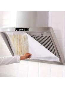 12片/包 厨房烹饪油烟防护罩，吸油膜，吸油纸过滤器，一次性侧吸油器 - 白色 - 查看 8