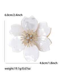 Broche de flor de acrilico con rhinestones elegante para hombres, accesorio de alfiler para traje, regalo para fiestas y recepciones