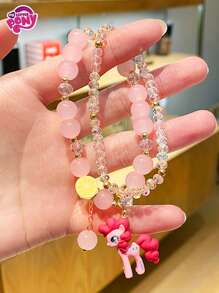 MY LITTLE PONY 1st My Little Pony Charm Armband, Cartoon Karakter Kralen Armband, Mode Accessoire Voor Twilight Sparkle, Rarity, Fluttershy, Pinkie Pie, Rainbow Dash, Geschikt Voor Buiten, Feest, Verjaardagscadeau