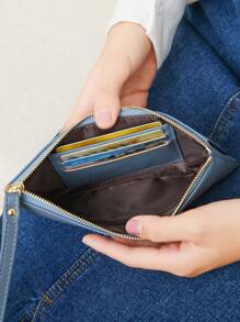 MIYIN 时尚触屏手机钱包 长款钱包 带卡槽和腕带 多功能手机包 信用卡 身份证 现金 硬币 简约字母图案 PU 拉链钱包 商务 现代简约休闲手拿包 女士钱包 轻便时尚 女士 白领人士 大学生 工作 通勤 办公室 周年纪念 情侣 生日礼物 礼物 钱包 手机包 女士 女士钱包 钱包