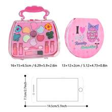 儿童公主化妆角色扮演玩具、可洗便携手提包玩具、舞蹈表演角色扮演派对礼物（内部物品颜色随机） - 彩色 - 查看 11