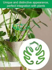 Monstera Shape Plant Stand, Plant Gardening Tools, Plant Stem Support Holder, Keep Plants Growing Vertically, Suitable For Indoor Potted Plants And Outdoor Gardens, Multifunctional Green Plant Support