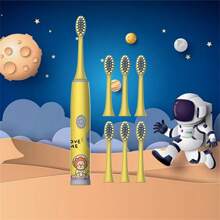 Cepillo de dientes eléctrico a batería serie espacial con 3-7 cabezales de repuesto de cerdas suaves, suave para las encías, ideal para la higiene oral diaria, gran regalo para los padres (baterías no incluidas) - Multicolor - Ver 14