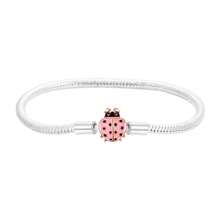 Disney Chaîne élégante en argent S925 en forme de cœur et d'os de serpent, adaptée au bracelet original DIY, cadeau de bijoux à la mode pour l'anniversaire des femmes