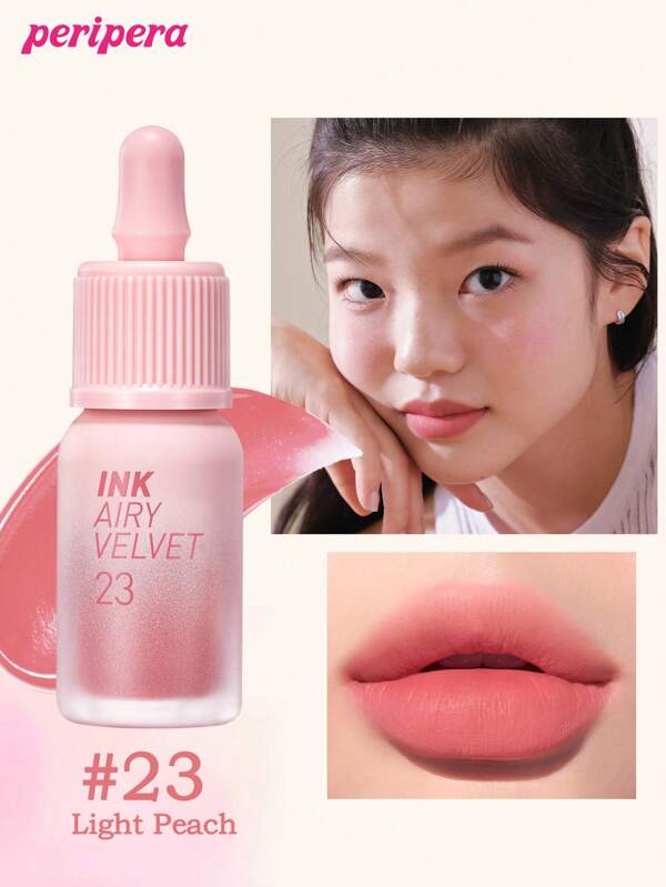 Peripera K-Beauty Ink Airy Vellutato Tinta Labbra, Colore ad alta pigmentazione, Lunga durata, Leggera, Senza glutine, Rossetto opaco senza parabeni, Rossetto liquido, Morbido, Lunga durata, K-Beauty, Trucco Coreano