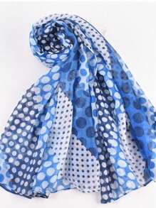 1pc Casual Polka Dot Printed Scarf, Shawl - Multicolor - View 7