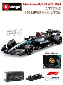 Burago Bburago 1:43 2024 Mercedes AMG F1 W15 #44 Modelo de carro NOVO NA CAIXA Coleções de veículos para brincar