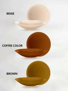زوج من أغطية الحلمة السيليكون القابلة لإعادة الاستخدام الغير مرئية، لاصق الذات، ملحقات إكسسوارات منضدة الصدر، لرفع الصدر للنساء - بيج - مشاهدة 3