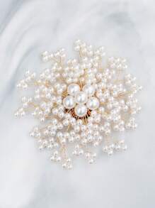 1 Stück Perlblume Brosche, aus Kupferdraht gewebte Alltagsbrosche Accessoire für Frauen