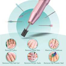 10 件 + 75 件/盒指甲钻头套装，适用于美甲师陶瓷金刚石钻头，带指甲锉打磨带，用于去除老茧层、丙烯酸指甲抛光