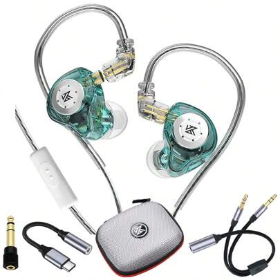  Auriculares Dinámicos KZ EDX PRO HIFI con micrófono y controles integrados para smartphones, computadoras y juegos, adecuados para deportes y música