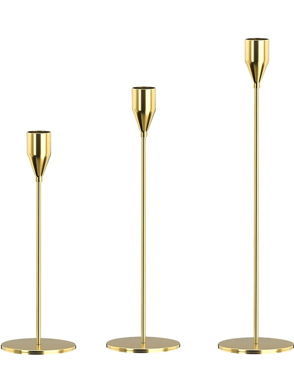 Holiday Home Candle Holders Decor, Dining Table Decor, Wedding Party Coffee Shop Bar Electroplated Iron Candlestick Gifts Birthday Graduation