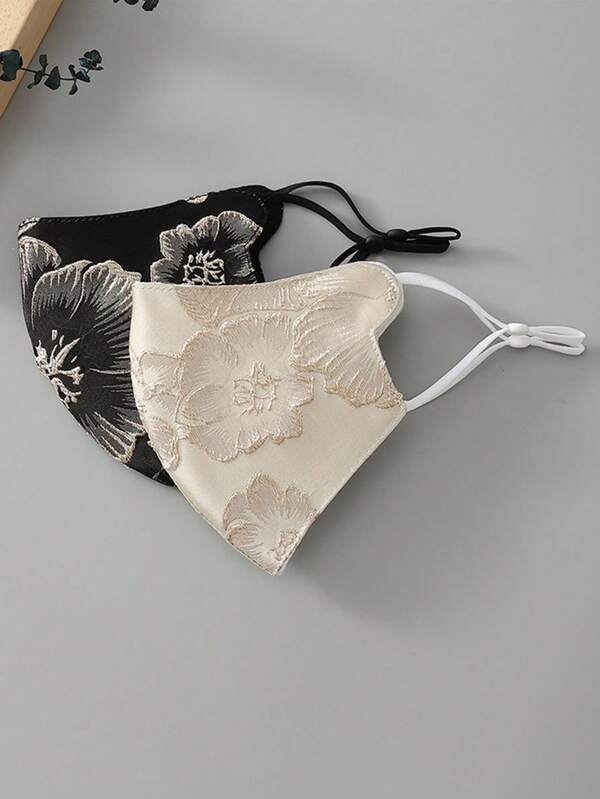 1pc Women's 3D Relief Peony Flower Fashion Mask, High-End Fashion Windproof Breathable, Adjustable Ear Loops, 3D Windproof Design, Suitable For Spring And Autumn Seasons