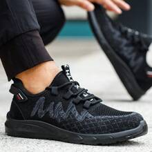 A Pair Steel Toe Work Shoes And Low Top Safety Boots With Anti Smash And Anti Puncture Functions. Comfortable And Breathable Soft Soled Work Protective Shoes, Suitable For Wearing All Seasons Or Outdoor Hiking And Travel Shoes.