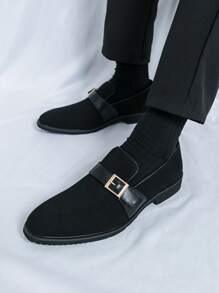 Luxury Men Leather Penny Loafers, Casual Straw Woven-Style Slip-On Flat Shoes With Convenient Elastic Band, Formal Shoes For Daily Wear, Wedding, Banquet, Office, Business Occasions In Spring And Autumn