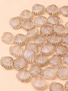 50pcs Vintage Gold-Plated Scallop Shell Shaped Beads For DIY Jewelry Making