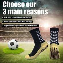 1/2/4/6/10 Pairs Men's Cushioned Compression Mid-Calf Soccer Socks, Anti-Slip For Training & Matches