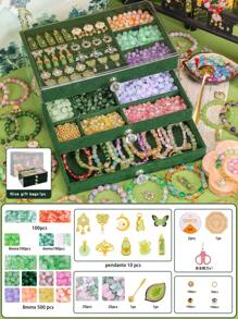 Kids Girls DIY Beaded Bracelet Craft Kit, Fun Birthday Gift Surprise Box