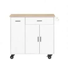 SoBuy Kitchen Cart FKW126-WN - White - View 3