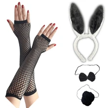 D EXCEED 4PCS Easter Women's Dress Up Ball Rabbit Ears Headband Nightclub Girl Headwear Halloween Dress Up Headwear Cute Rabbit Tail Holiday Gift Brazil Carnival Accessories Prom - Multicolor - View 1