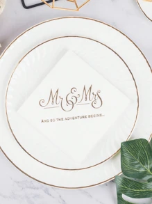 100/50 unidades Servilletas desechables elegantes y de lujo, servilletas de restaurante occidental, adecuadas para uso doméstico, cocina, hotel, boda, San Valentín, fiesta de cumpleaños, decoración de mesa, artículos para fiestas, artículos para bodas - Blanco - Ver 6