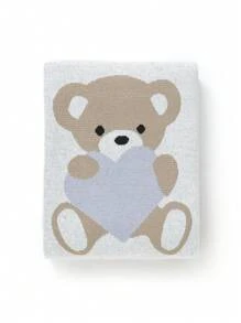 1 Stück Baby gestrickte Decke, Bärenmuster Jacquard, Säuglingsdecke, Ganzjahresdecke