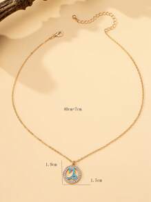 1pc Elegant Fashion Enamel Star Sign Pendant Necklace Suitable For Women's Daily Wear