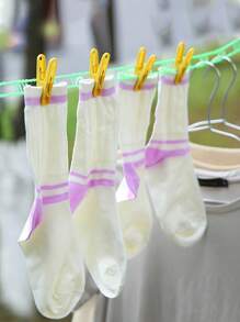 1 件便携式晾衣绳，升级版加厚防风防滑晾衣绳，露营晾衣绳，户外旅行配件，浴室宿舍室内户外洗衣使用 - 彩色 - 查看 4