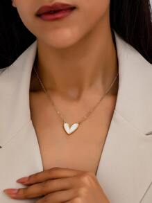 1 件时尚个性化别致豹纹彩色心形吊坠项链，适合女士，适合派对、正式场合和日常情人节佩戴 - 彩色 - 查看 15