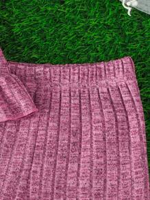 2pcs Baby Girls Cute Fashion Flounced Hem Sleeveless Top & Shorts Set, Casual Outdoor Summer Outfit