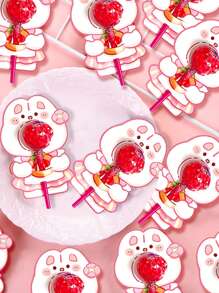 10/50pcs Cute Cartoon Flower Lollipop Decoration Paper Cards - Multicolor - View 4