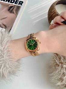 1PC New Fashion Women's Vintage Watch, Hollow Gold Bracelet Female Niche, Suitable As Birthday, For Teens