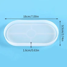1pc Large Oval Tray Mould, For Storage And Decoration - White - View 2