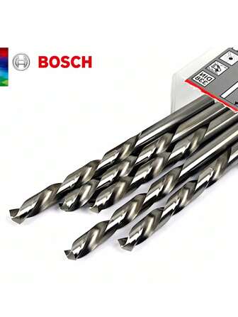  Bosch HSS-G High Speed ​​Steel Metalworking Drill Bits Professional Accessories Set Twist Drill Bits Suitable For Cast Iron, Alloy, Non-Alloy Steel, Non-Ferrous Metals And Plastics