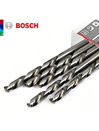  Bosch HSS-G High Speed ​​Steel Metalworking Drill Bits Professional Accessories Set Twist Drill Bits Suitable For Cast Iron, Alloy, Non-Alloy Steel, Non-Ferrous Metals And Plastics