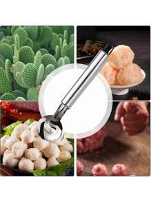 4/3/2/1 Piece Cactus Peeler Set - Stainless Steel Fruit And Vegetable Peeler, Spoon Melon Baller And Seed Remover - Easy-To-Use Kitchen Gadgets For Home And Restaurant - Silver - View 6