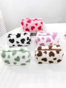 1 Stück Stifteetui in Kissenform, verschiedenfarbiges Herzdesign für Stationäraufbewahrung, verwendbar zur Aufbewahrung von Schreibstiften, Radiergummi und Linealen, Bürobedarf, wichtiger Schulbedarf für die Schulanfang