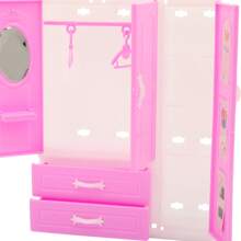 Set de muebles y accesorios de casa de muñecas que incluye ropa, bolsos y zapatos para jugar con muñecas