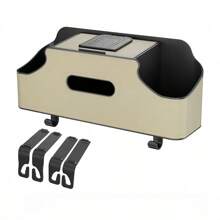 Car Seat Back Multi-Functional Storage Rack Simple Air Tissue Water Cup Mobile Phone Rack Storage Box With Long And Short Bracket Quick Disassembly Hook Suitable For A Variety Of