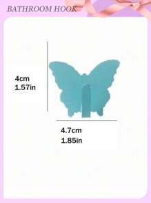 3/1/6/8 pièces Crochet mural décoratif design papillon, convient pour la décoration de la chambre des filles, style minimaliste, crochet de salle de bain design papillon mignon, style minimaliste mignon pour la rentrée scolaire - Multicolore - Voir 9