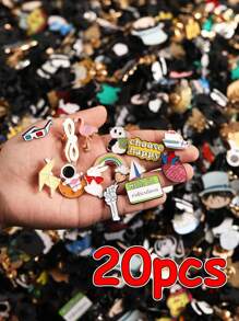 10/20/30/40/50/60/70/80/90/100pcs Random Mixed Brooch Set (No Duplicate Styles), Alloy Metal Pins Badges, Vegetable Fruit Cartoon Character Abstract Vintage Letter Animal Etc., Various Styles Shapes Patterns, Suitable For Bag Clothing Decoration Or Collection, Holiday Gift For Adults And Kids Office Accessories Shirts Jacket Jewelry Halloween Clothes Pin Funny Cute Teacher Gifts00 Costume Accessories Bag Charms Christmas - Multicolor - View 11