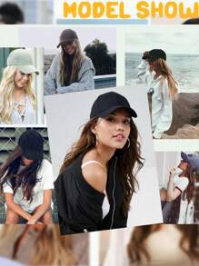 棒球帽带波浪长发接发帽假发可调节帽子合成假发女士混合漂白金发时尚透气假发帽适合日常运动 - 彩色 - 查看 9