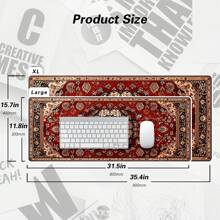 BHJLAXR 大型游戏鼠标垫，采用波西米亚风格设计 - 橡胶材质，防滑，耐用的键盘和鼠标桌垫，非常适合家庭办公和游戏，是游戏玩家、家人和朋友的舒适鼠标垫 - 彩色 - 查看 3