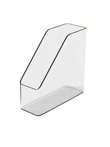 1 件透明 PET 桌面单槽杂志/书架，办公桌文件文件存储整理架，适用于办公室、卧室、教室、客厅