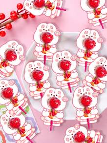 10/50pcs Cute Cartoon Flower Lollipop Decoration Paper Cards - Multicolor - View 8